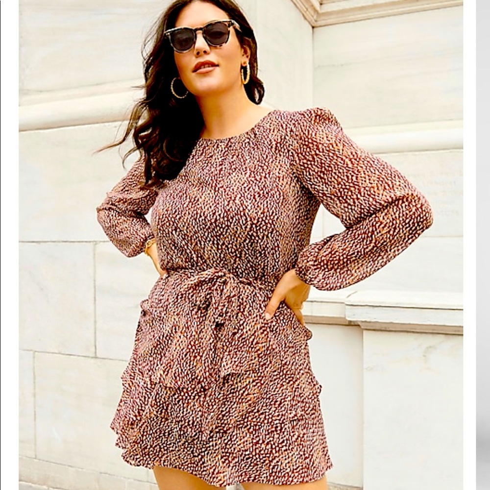 COPY - COPY - Metallic tiered tie waist ruffle dress